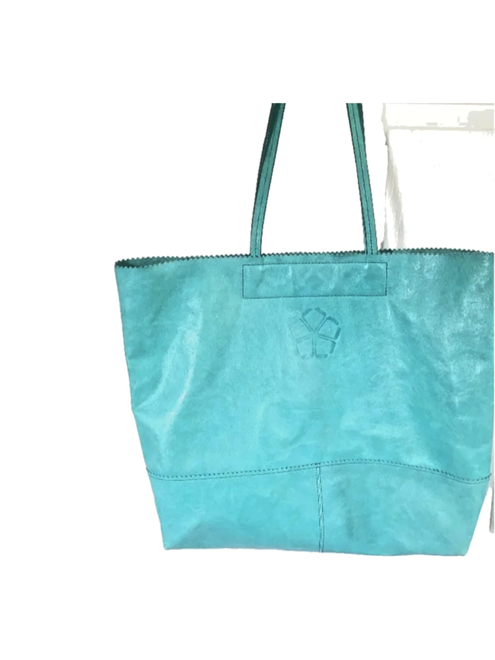 Trina Turk Banana Republic leather tote turquoise Limited edition